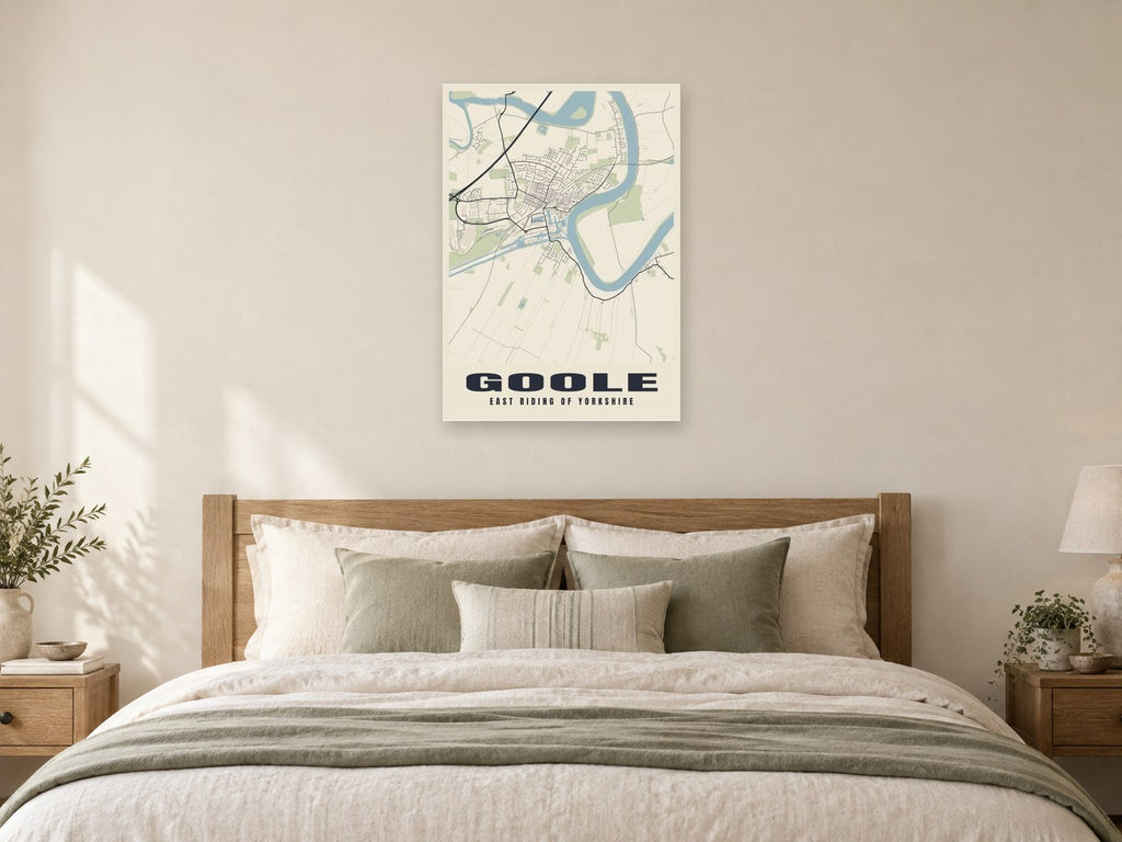 Goole Street Map Poster at A1, as a poster, above a bed