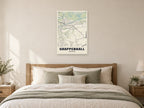 Grappenhall Street Map Poster at A1, as a poster, above a bed