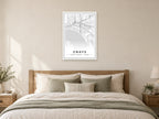 Grays Town Centre Street Map Poster at A1, as a poster, above a bed