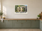 Rothern Bridge, Great Torrington Poster at A1, in a white frame, in a kitchen