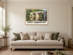 Rothern Bridge, Great Torrington Poster at A1, in a natural wood frame, in a sitting room