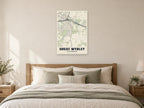 Great Wyrley Street Map Poster at A1, as a poster, above a bed