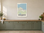 Greenock Street Map Poster at A1, in a white frame, in a kitchen