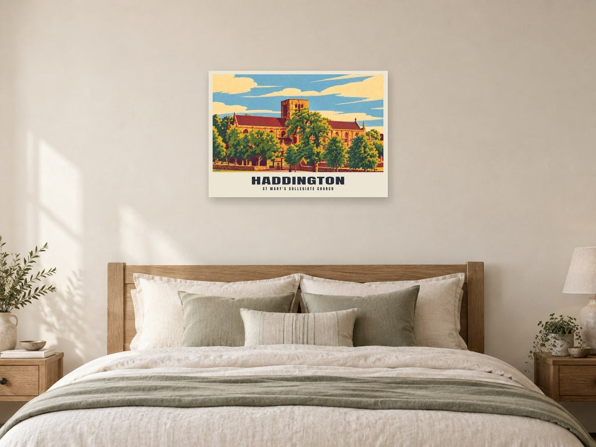 St Mary's Collegiate Church, Haddington Poster at A1, as a poster, above a bed