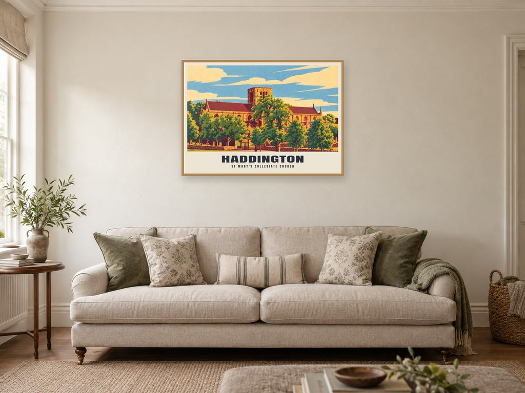 St Mary's Collegiate Church, Haddington Poster at A1, in a natural wood frame, in a sitting room