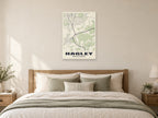 Hagley Street Map Poster at A1, as a poster, above a bed
