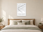 Harold Wood Street Map Poster at A1, as a poster, above a bed