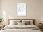 Haywards Heath Town Centre Street Map Poster at A1, as a poster, above a bed