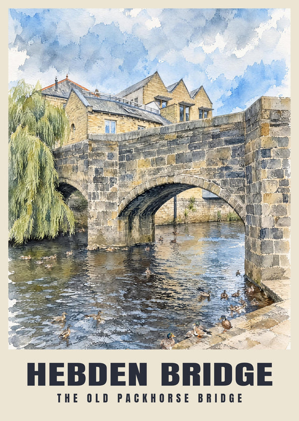 Póster del Puente Old Packhorse, Hebden Bridge