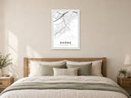 Herne Village Centre Street Map Poster at A1, as a poster, above a bed