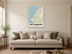 Heysham Street Map Poster at A1, in a natural wood frame, in a sitting room