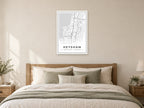 Heysham Town Centre Street Map Poster at A1, as a poster, above a bed