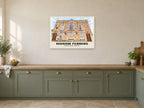 Higham Ferrers Town Hall Poster at A1, in a white frame, in a kitchen