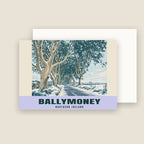The Dark Hedges, Ballymoney winter Christmas card with its envelope