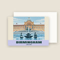 Victoria Square, Birmingham winter Christmas card with its envelope