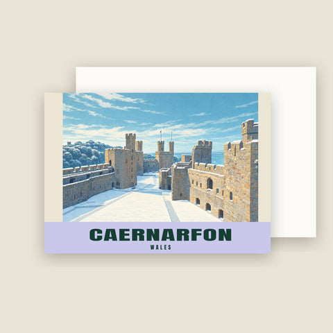 Kartki świąteczne z zamkiem w Caernarfon (opakowanie 10 sztuk)