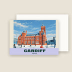 The Pierhead Building, Cardiff winter Christmas card with its envelope