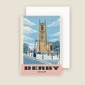 Derby Cathedral winter Christmas card with its envelope