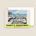 Giant's Causeway winter Christmas card with its envelope