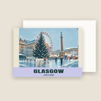 George Square, Glasgow winter Christmas card with its envelope