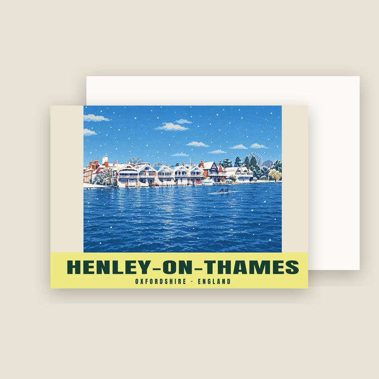 Riverside boathouses, Henley-on-Thames Christmas Cards (Pack of 10)