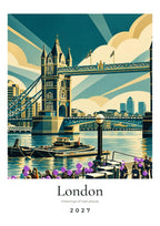London Wall Calendar 2027: the cover, our drawing of Tower Bridge, London