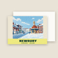 Clock Tower, Newbury winter Christmas card with its envelope