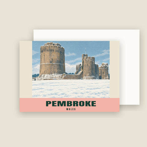 Świąteczne kartki z zamkiem Pembroke (opakowanie 10 szt.)