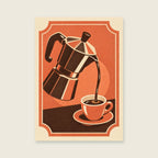 The First Pour — Retro cafe screenprint kitchen art print