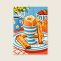 Egg and Soldiers — Bold flat illustration kitchen art print