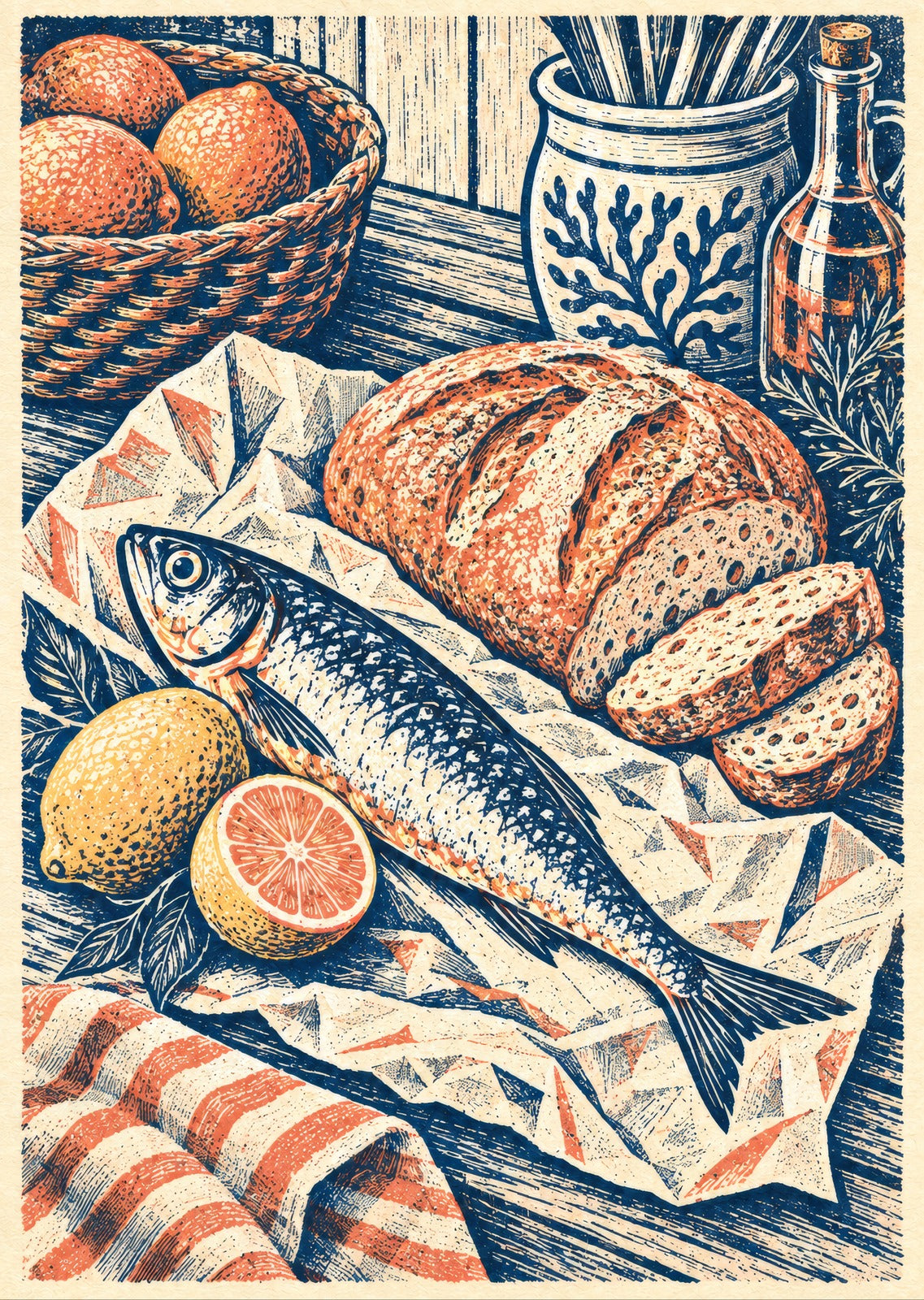 The Fishermans Lunch — artwork detail