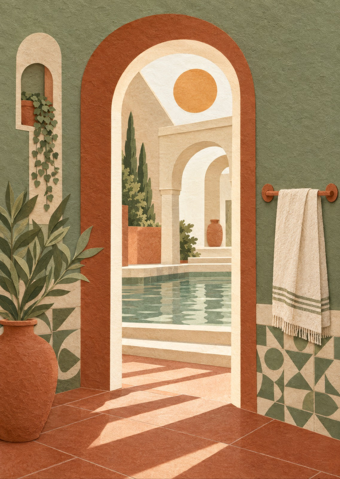 Arched Bathhouse Door — artwork detail