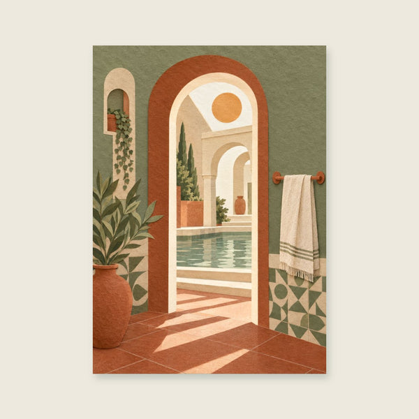 Arched Bathhouse Door Art Print