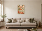 Make Room for Unwinding — A2 artwork shown in a room with a natural wood frame; select a framed finish to include a frame