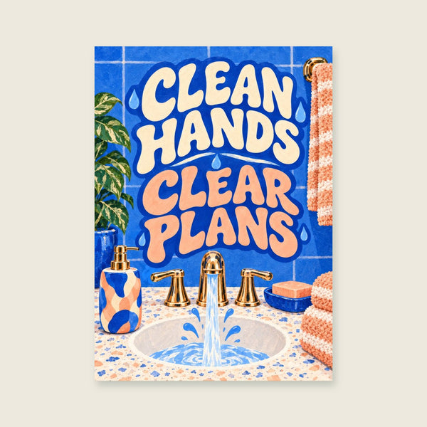 Impression d'art « Mains propres, plans clairs »