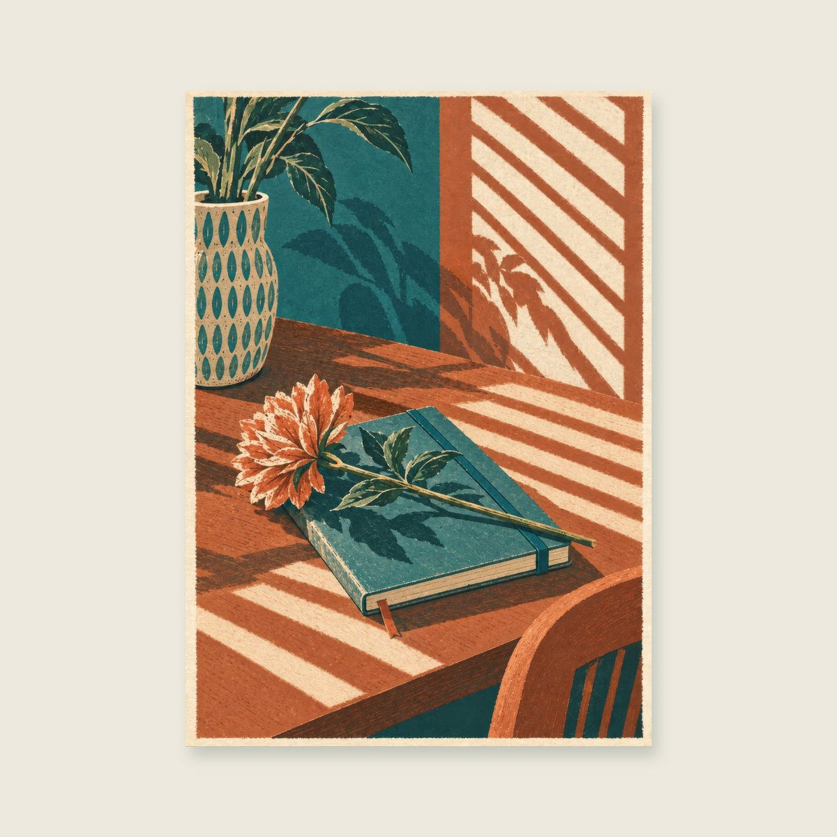 Notes and a Stem — Graphic studio still life home office art print
