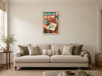One Useful Thing at a Time — A2 artwork shown in a room with a natural wood frame; select a framed finish to include a frame