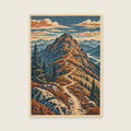 The First Ridge — Modern landscape woodcut home office art print