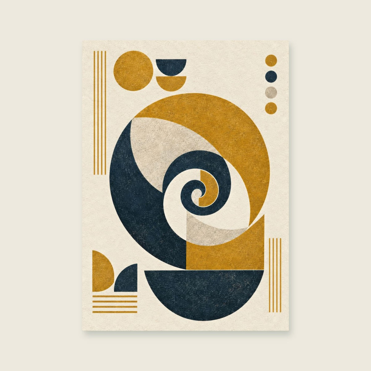 The Turning Shape — Bauhaus-inspired geometry home office art print