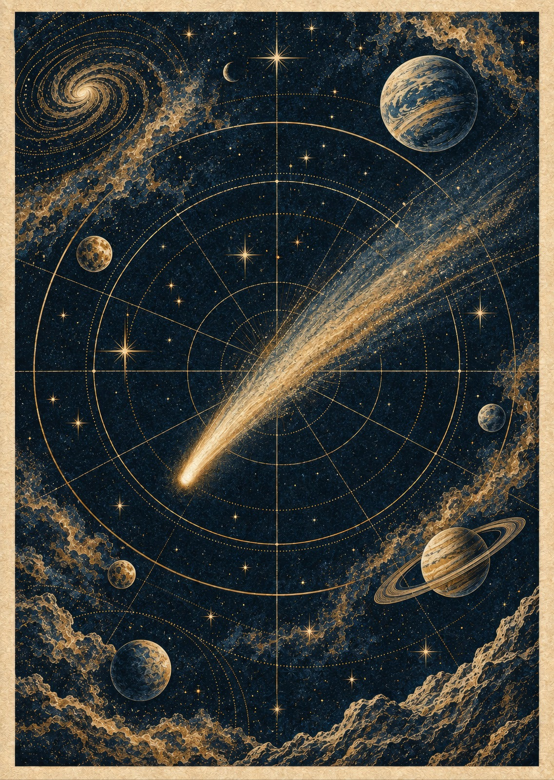 Comet Across the Grid — artwork detail