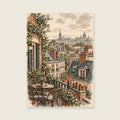 The Rooftop Sketch — Loose architectural ink home office art print