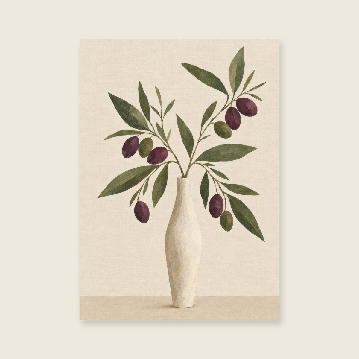 Magnolia in a Tall Vase — Sculptural botanical collage living room art print