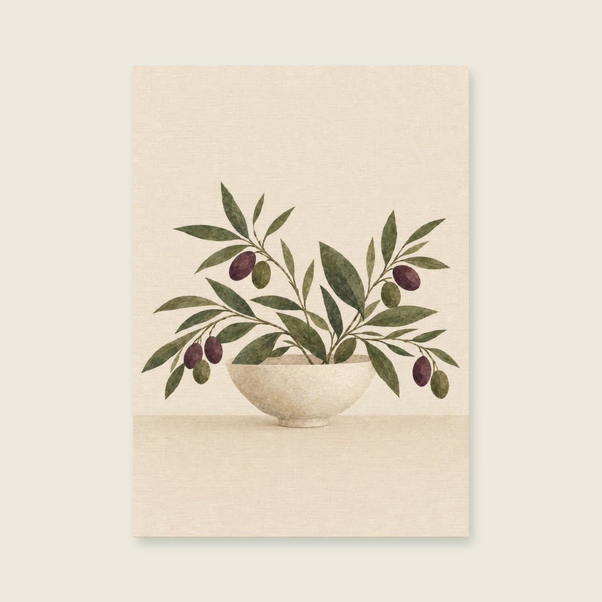 Wildflowers in the Wide Bowl — Sculptural botanical collage living room art print