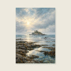 The Distant Island — Atmospheric landscape painting living room art print