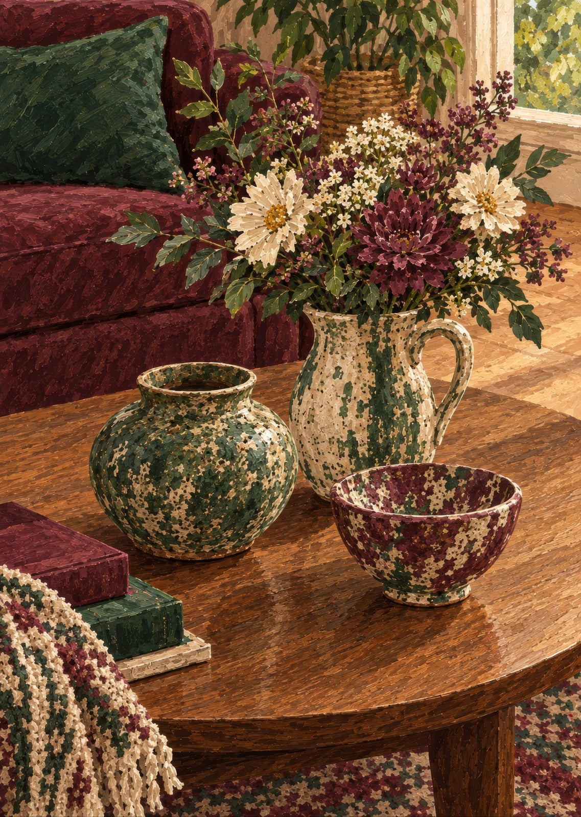 Three Pots at Dusk — artwork detail