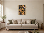 The Double Bass Curve — A2 artwork shown in a room with a natural wood frame; select a framed finish to include a frame