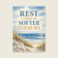 Rest Comes in Softer Colours — Painterly coastal abstraction bedroom art print