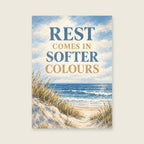 Rest Comes in Softer Colours — Painterly coastal abstraction bedroom art print