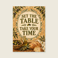 Set the Table Take Your Time — Mediterranean gouache dining room art print