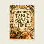 Set the Table Take Your Time — Mediterranean gouache dining room art print
